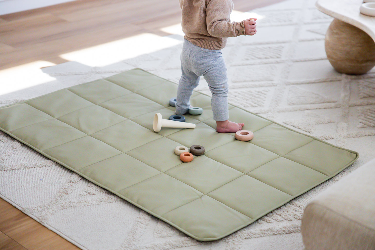 Quilted Play Mat - Sage