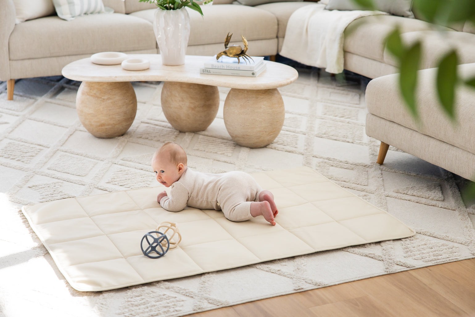 Quilted Play Mat - Ivory