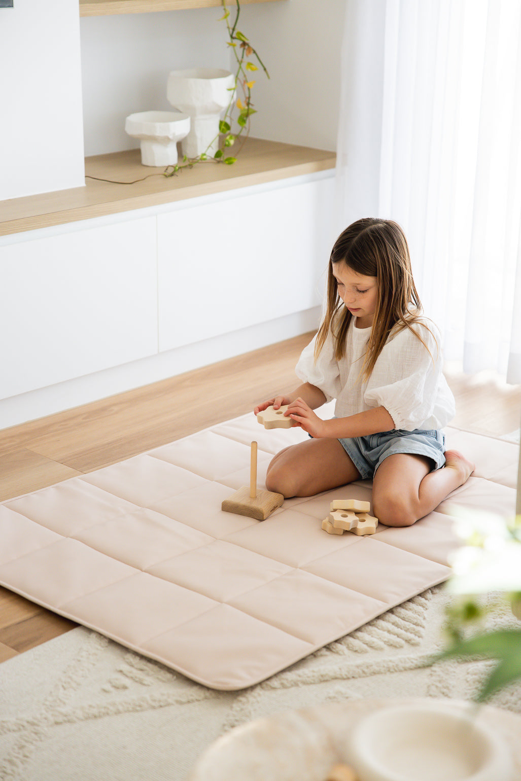 Quilted Play Mat - Blush
