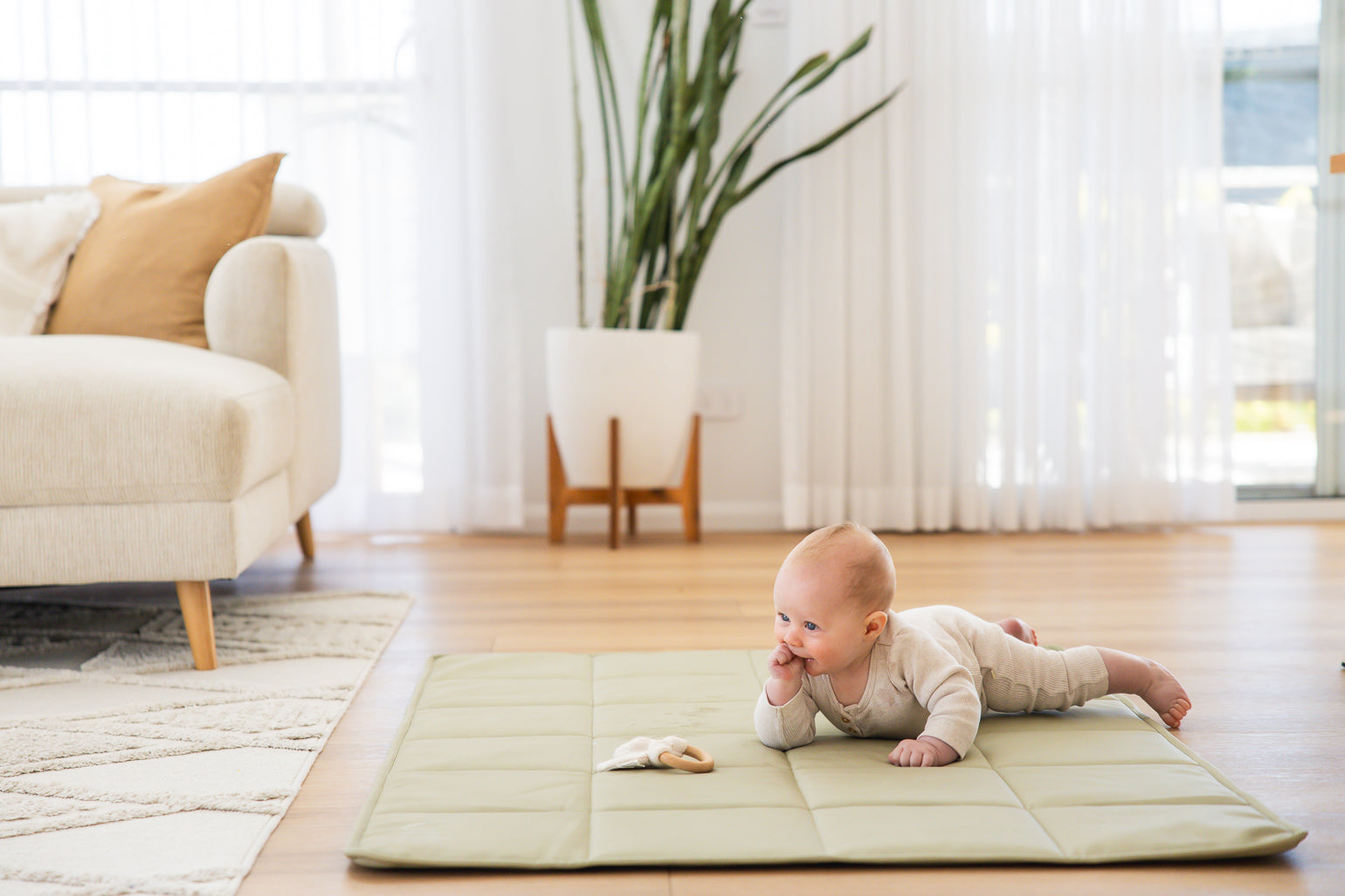 Quilted Play Mat - Sage