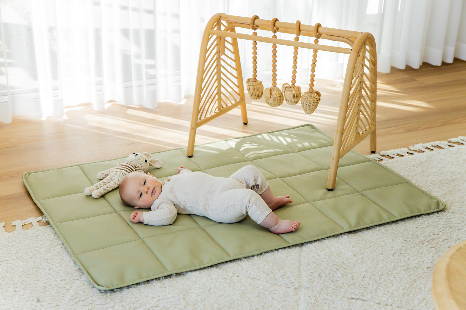 Quilted Play Mat - Sage