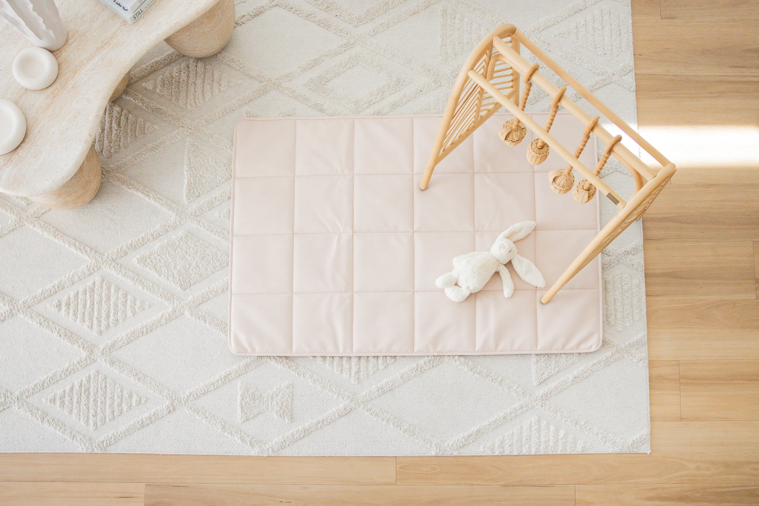 Quilted Play Mat - Blush