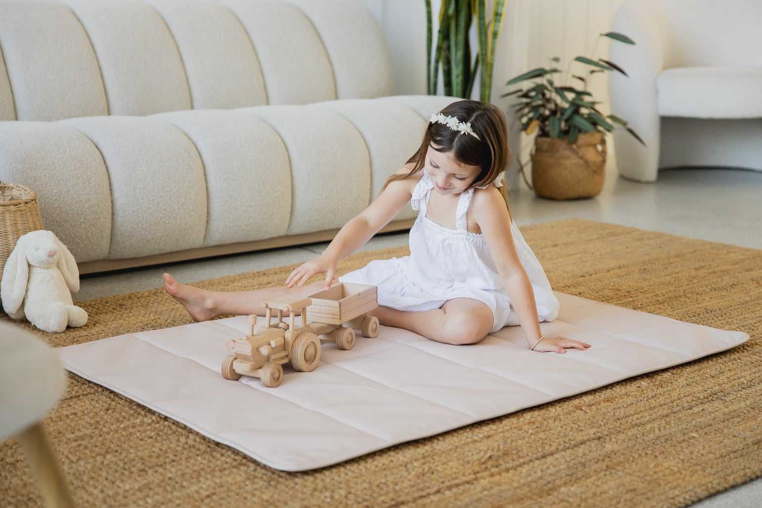 Quilted Play Mat - Blush