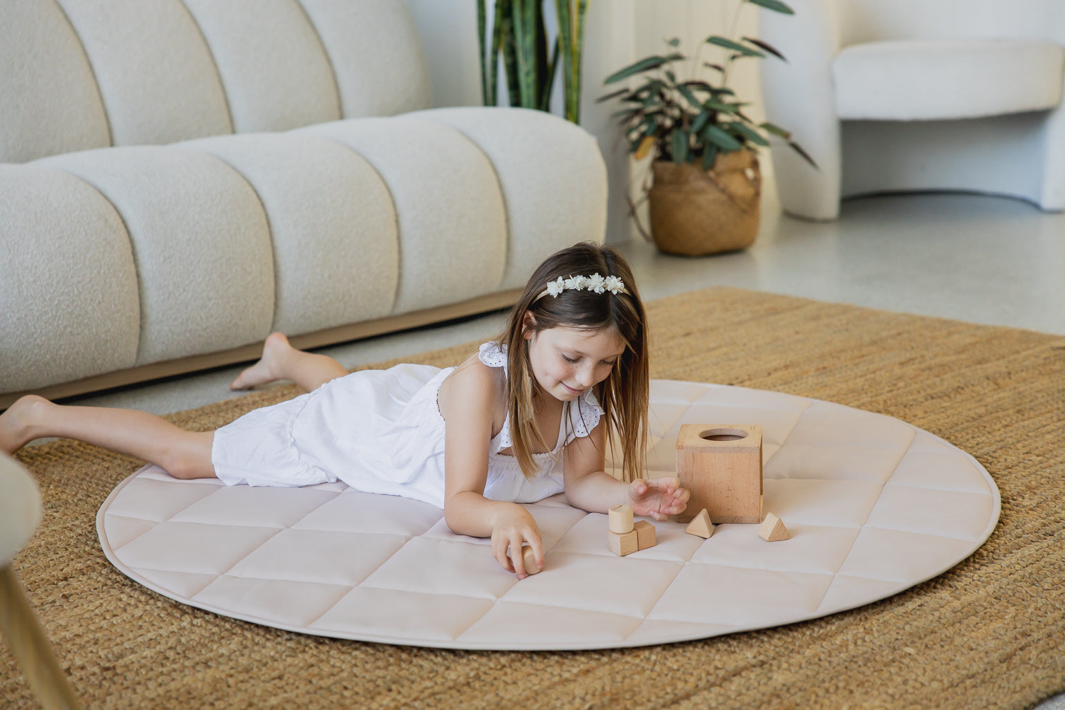 Quilted Play Mat - Blush