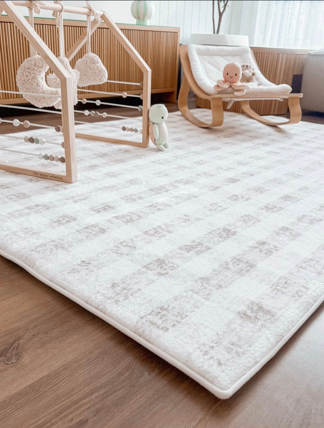 Plush Play Mat - Gingham - Mocha