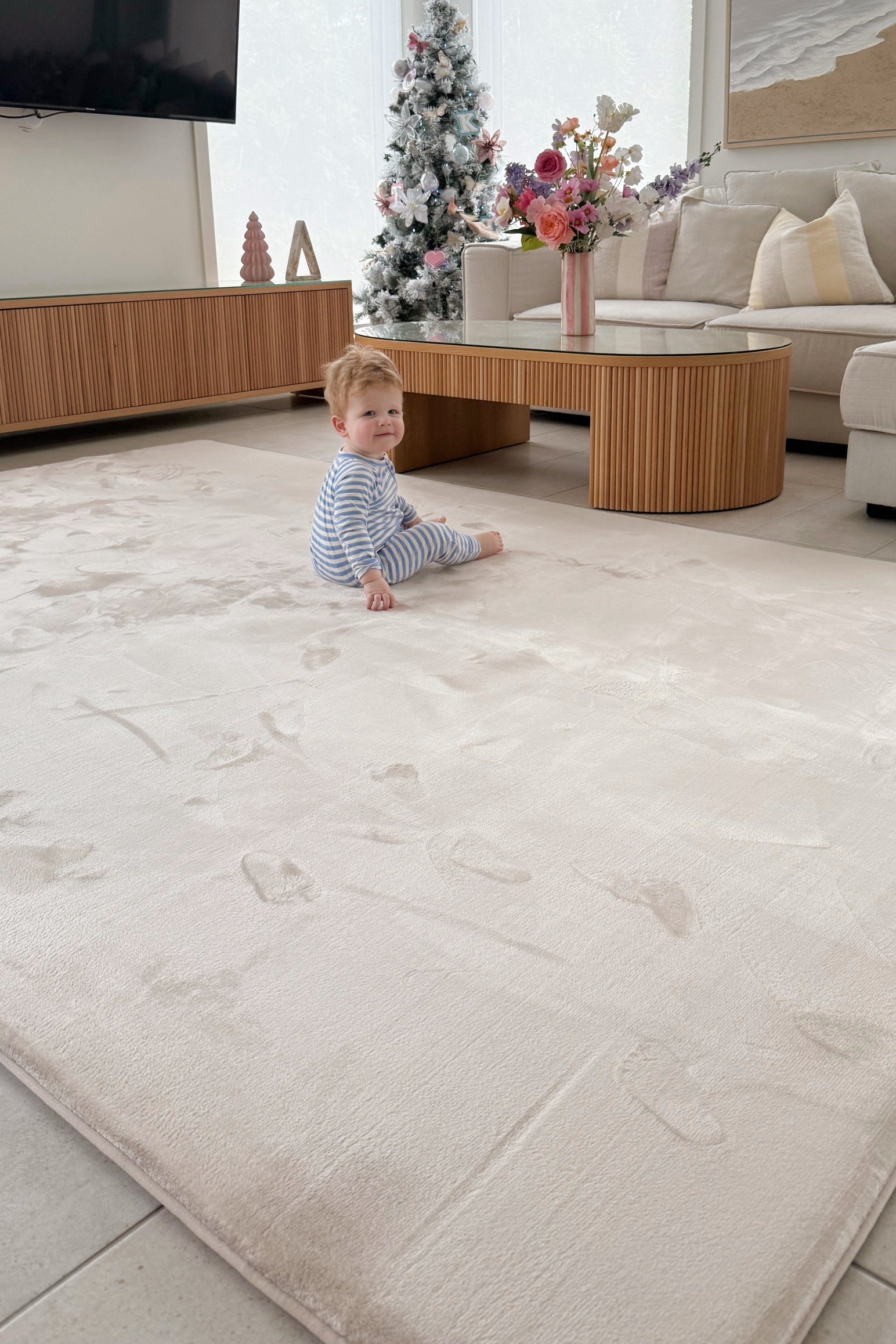 Plush Play Mat – Beige