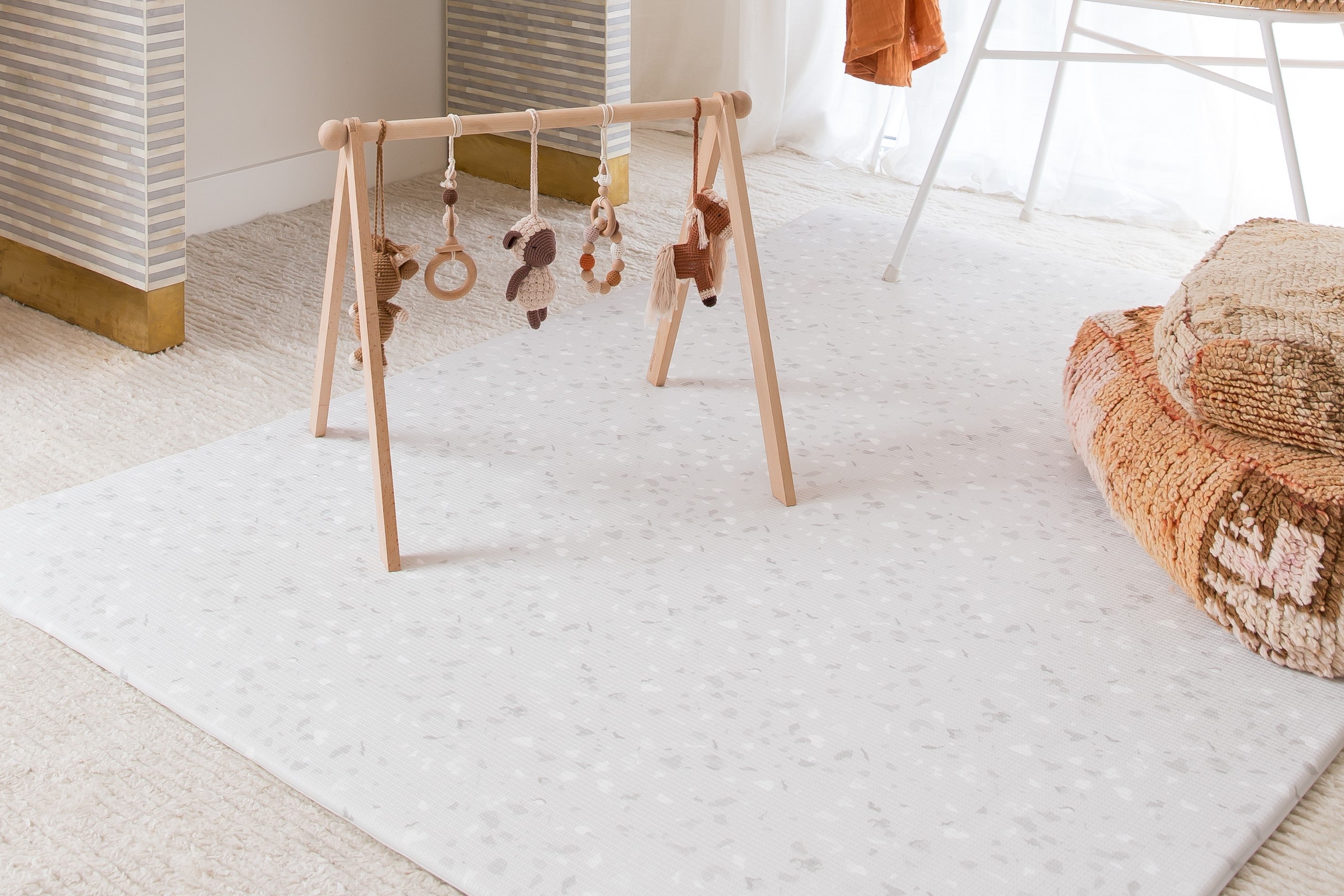 LARGE: Beau Blue Terrazzo / Misty Grey Terrazzo Play Mat