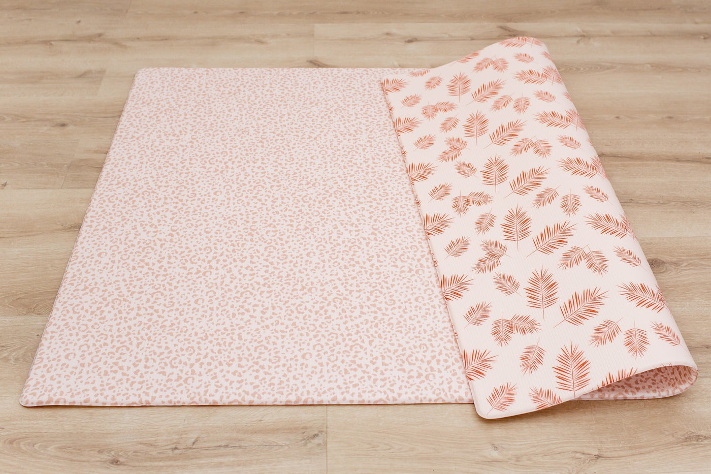 LARGE: Neutral Leopard / Sunset Palm Leaf Play Mat