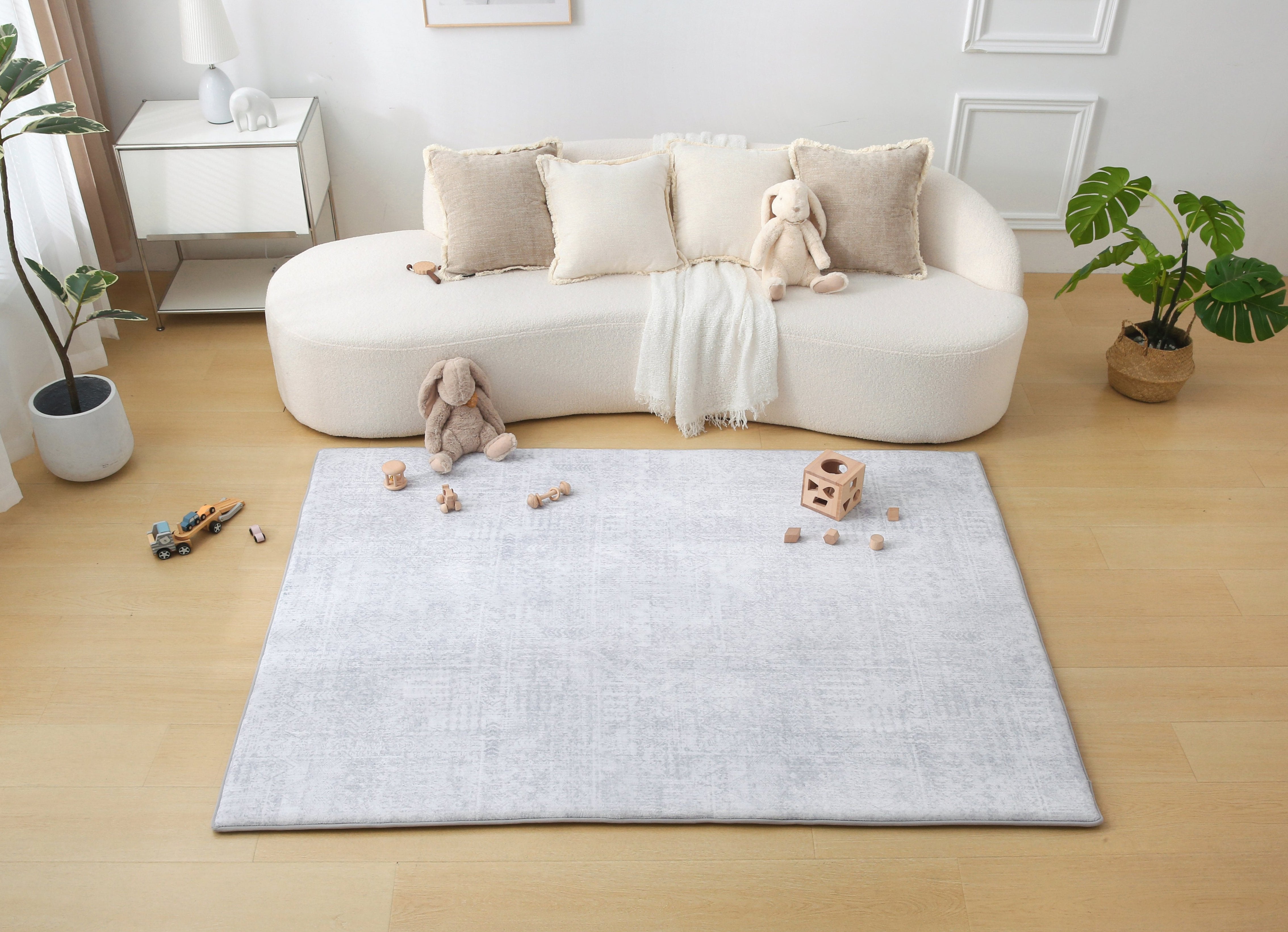 Plush Play Mat - Geo - Grey
