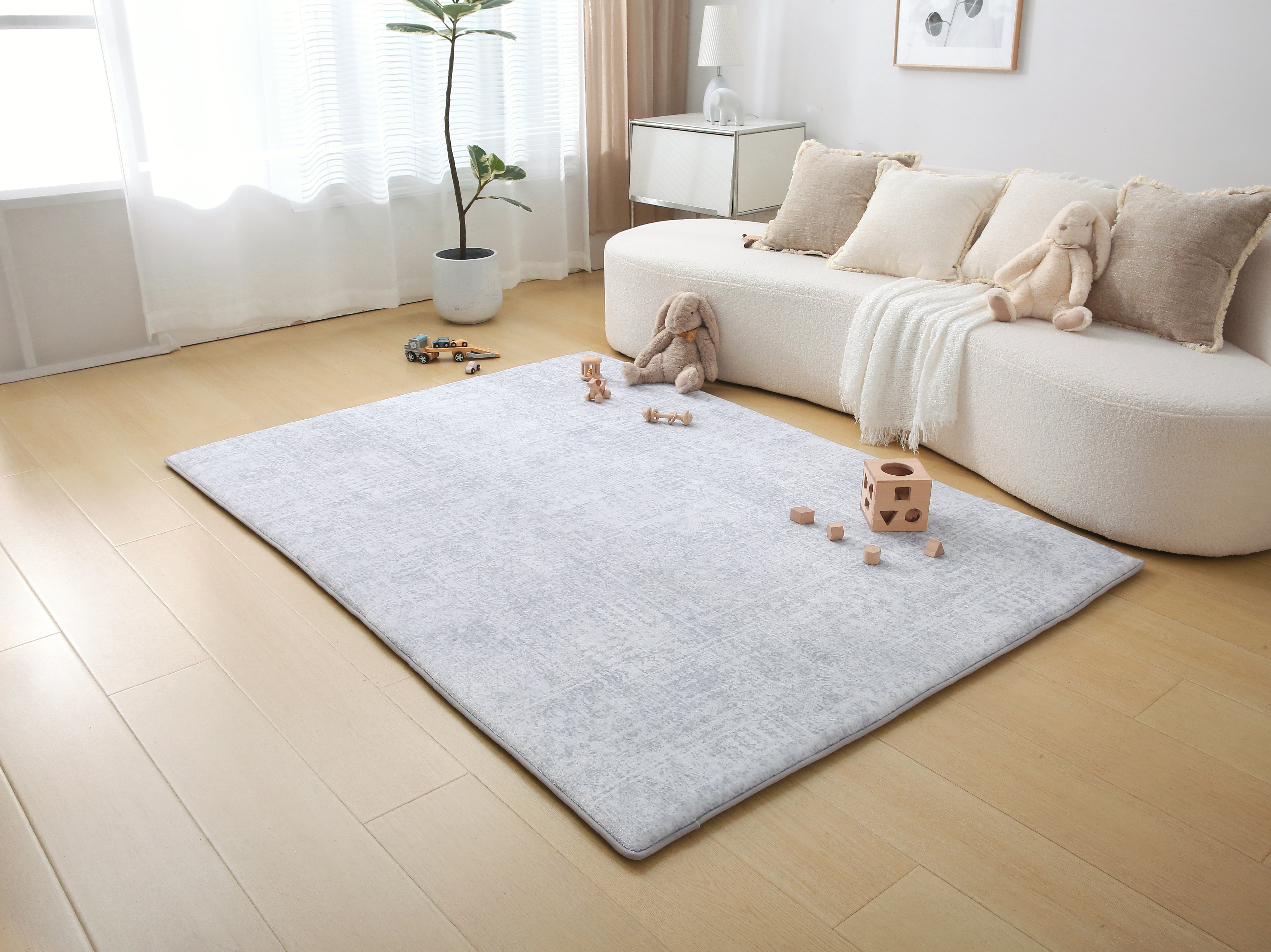 Plush Play Mat - Geo - Grey
