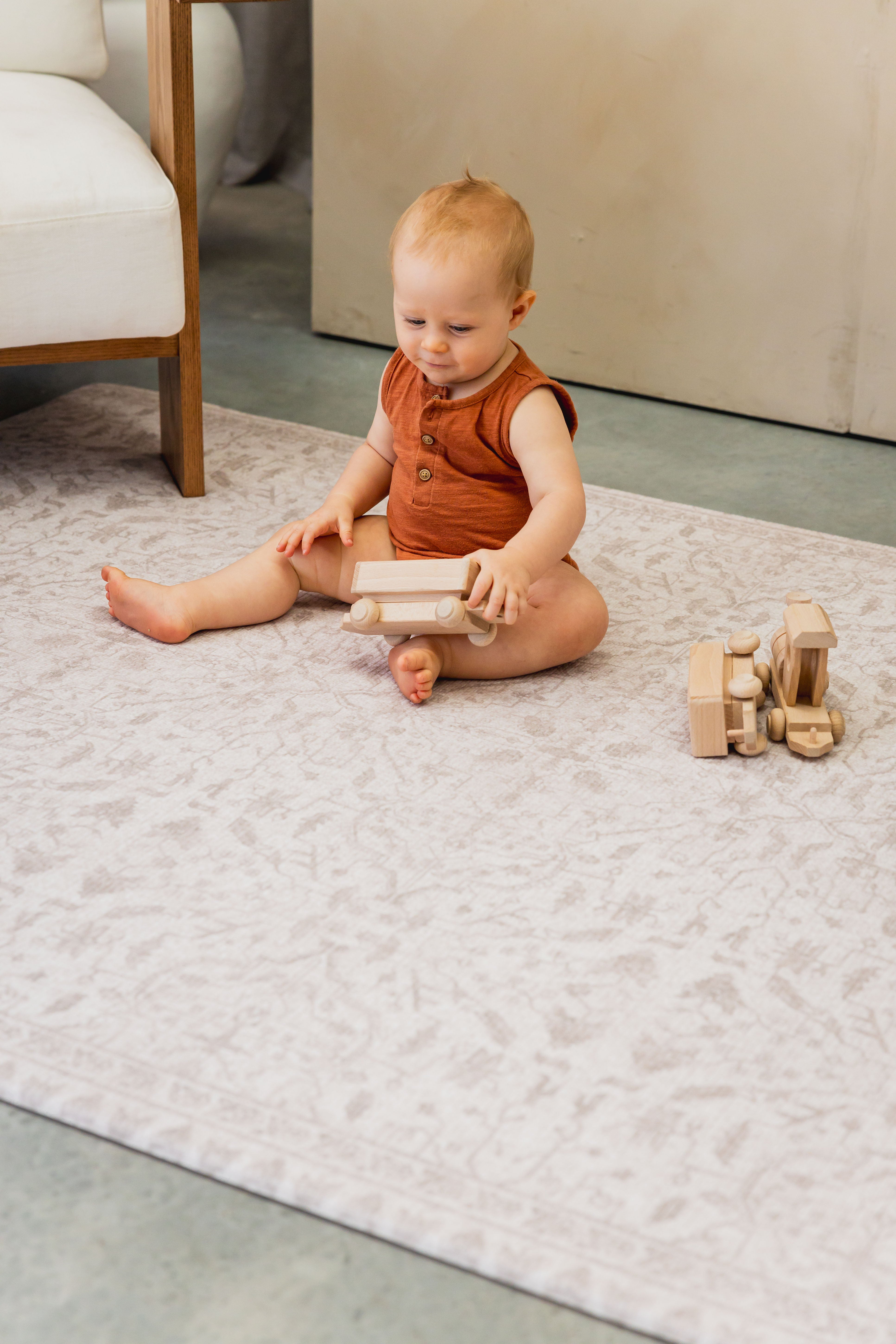 LARGE: Herringbone / Vintage Fade - Taupe