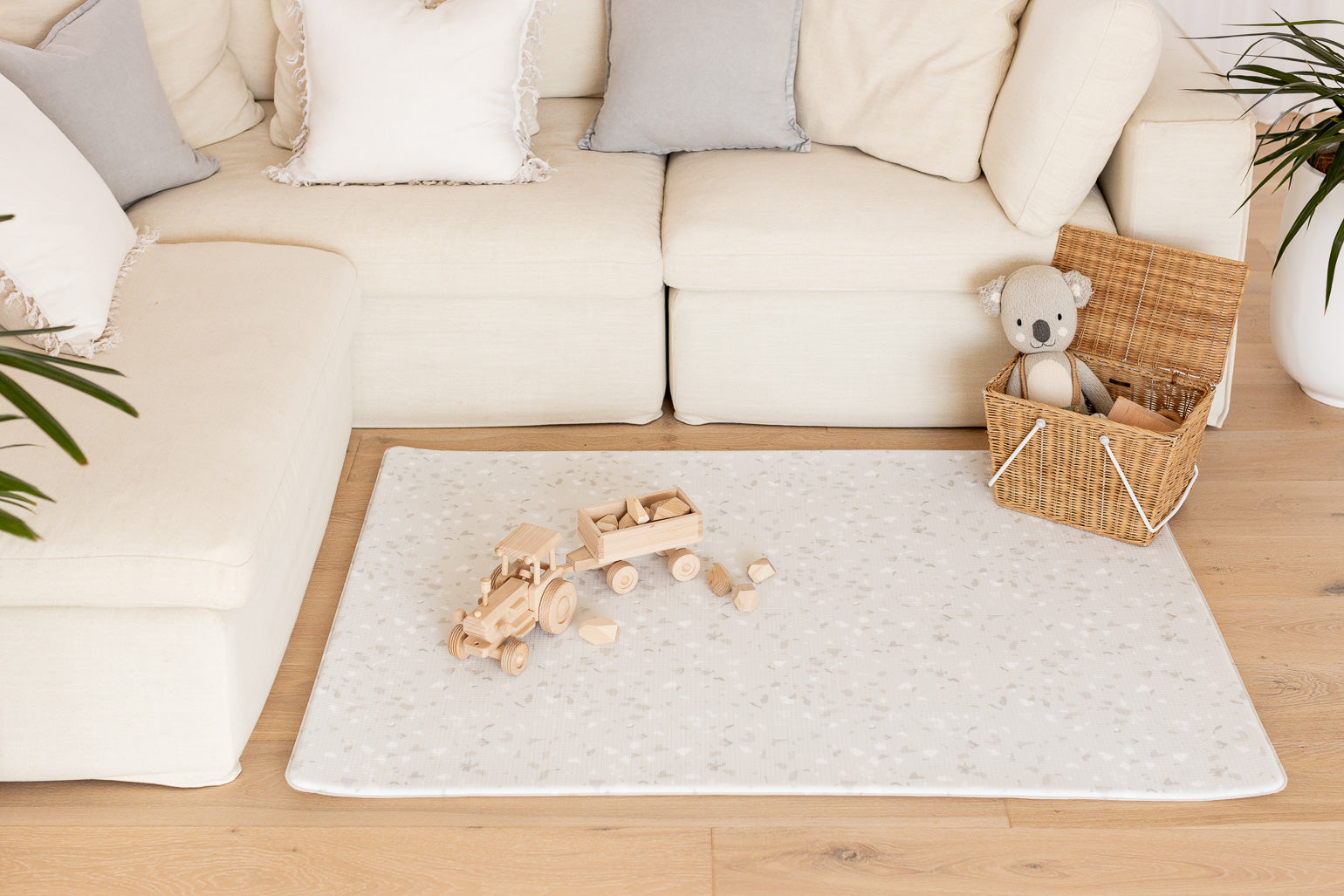 SMALL: Beau Blue Terrazzo / Misty Grey Terrazzo Play Mat