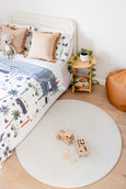 ROUND: Misty Grey Terrazzo / Misty Grey Linen Play Mat