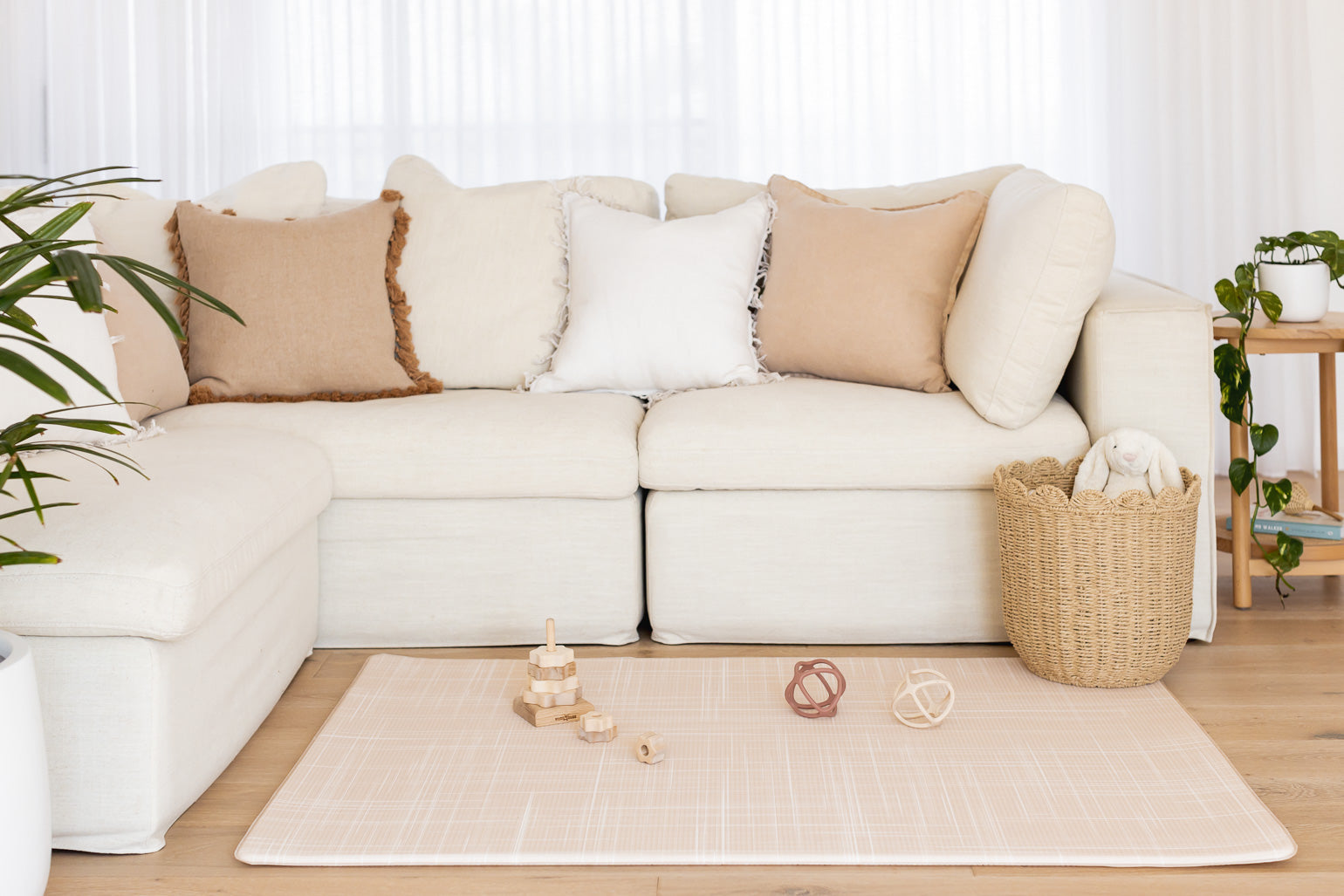 SMALL: Latte Terrazzo / Latte Linen Play Mat