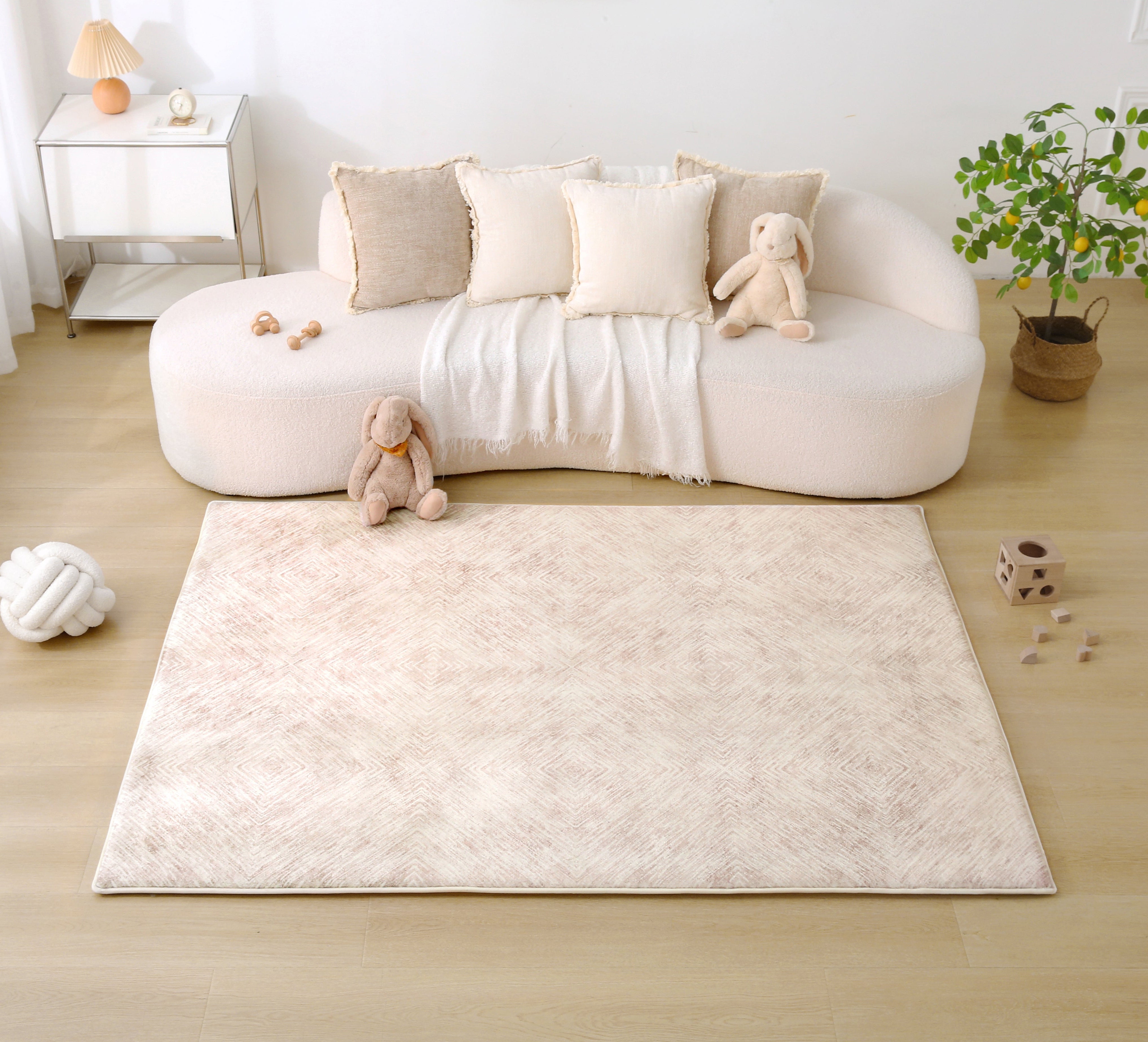 Plush Play Mat - Ikat Diamond - Nougat