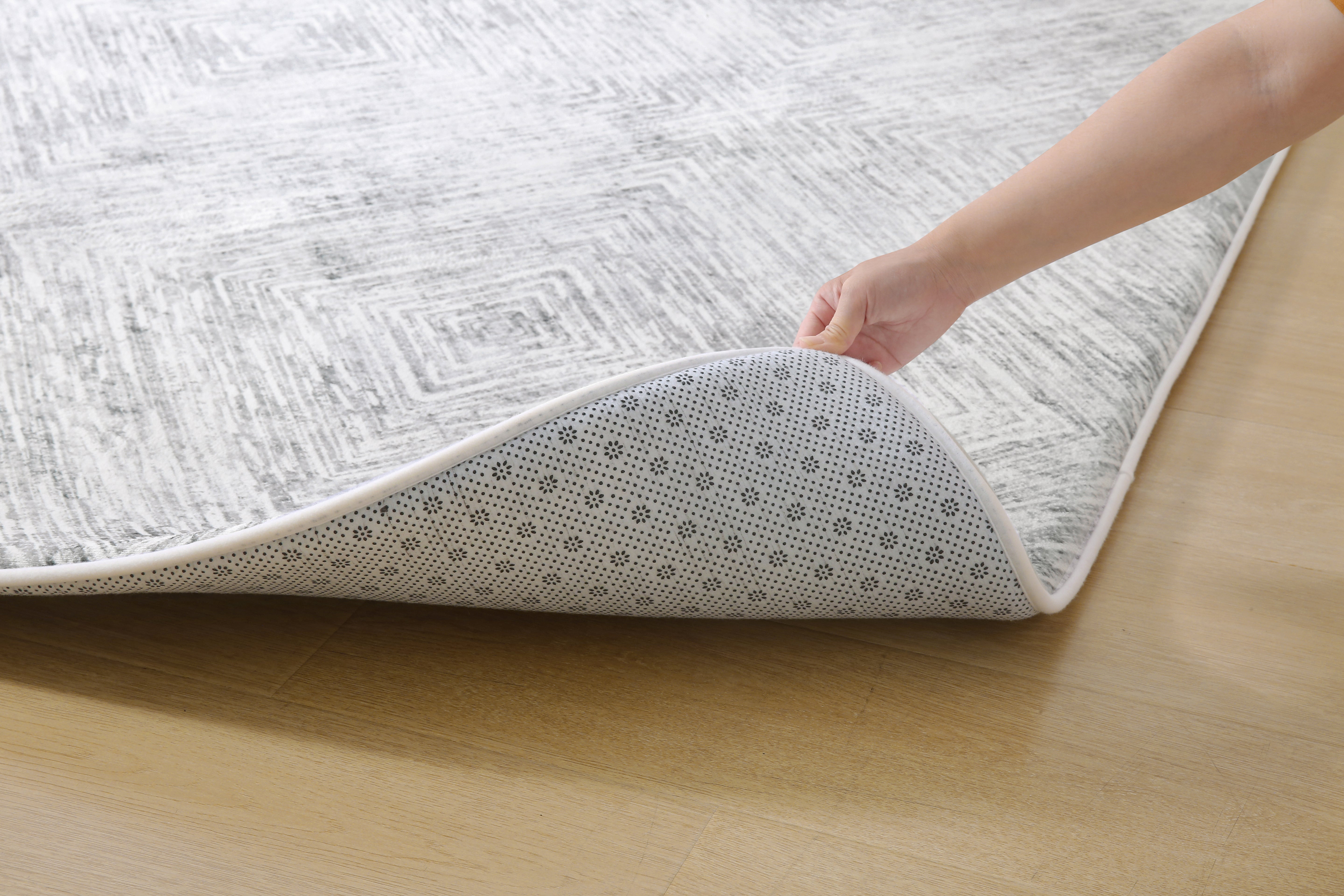 Plush Play Mat - Ikat Diamond - Stone Grey