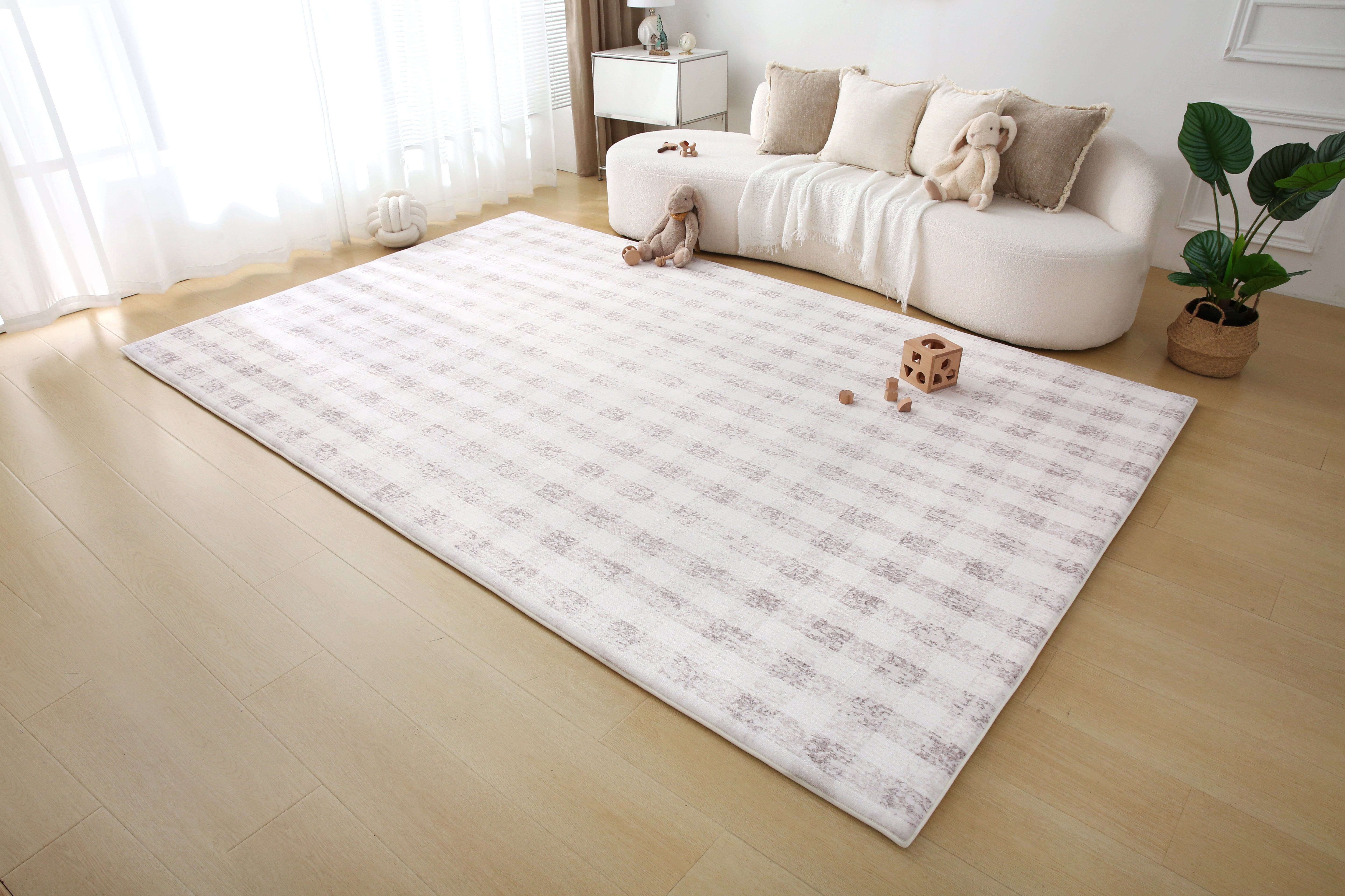 Plush Play Mat - Gingham - Mocha