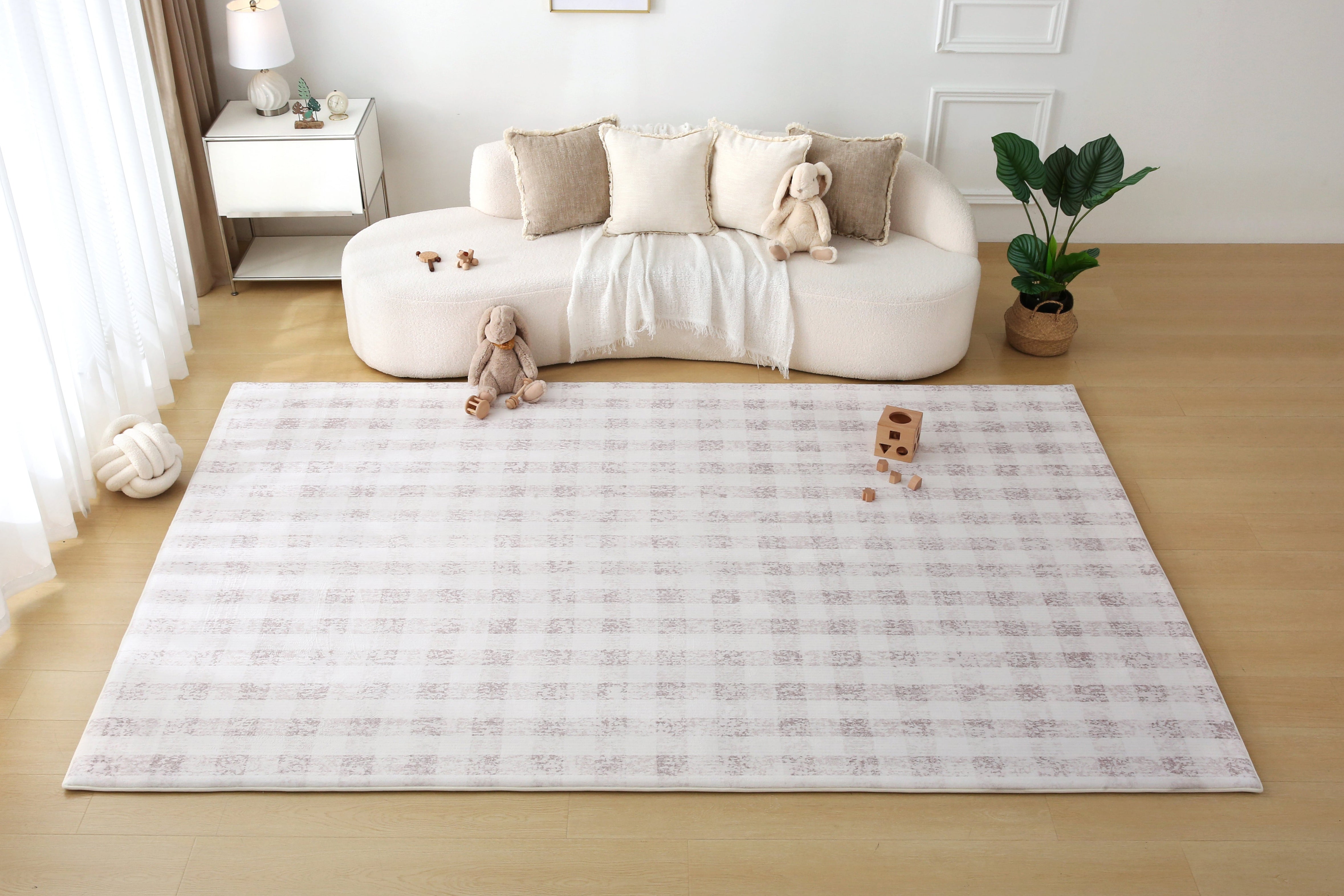 Plush Play Mat - Gingham - Mocha
