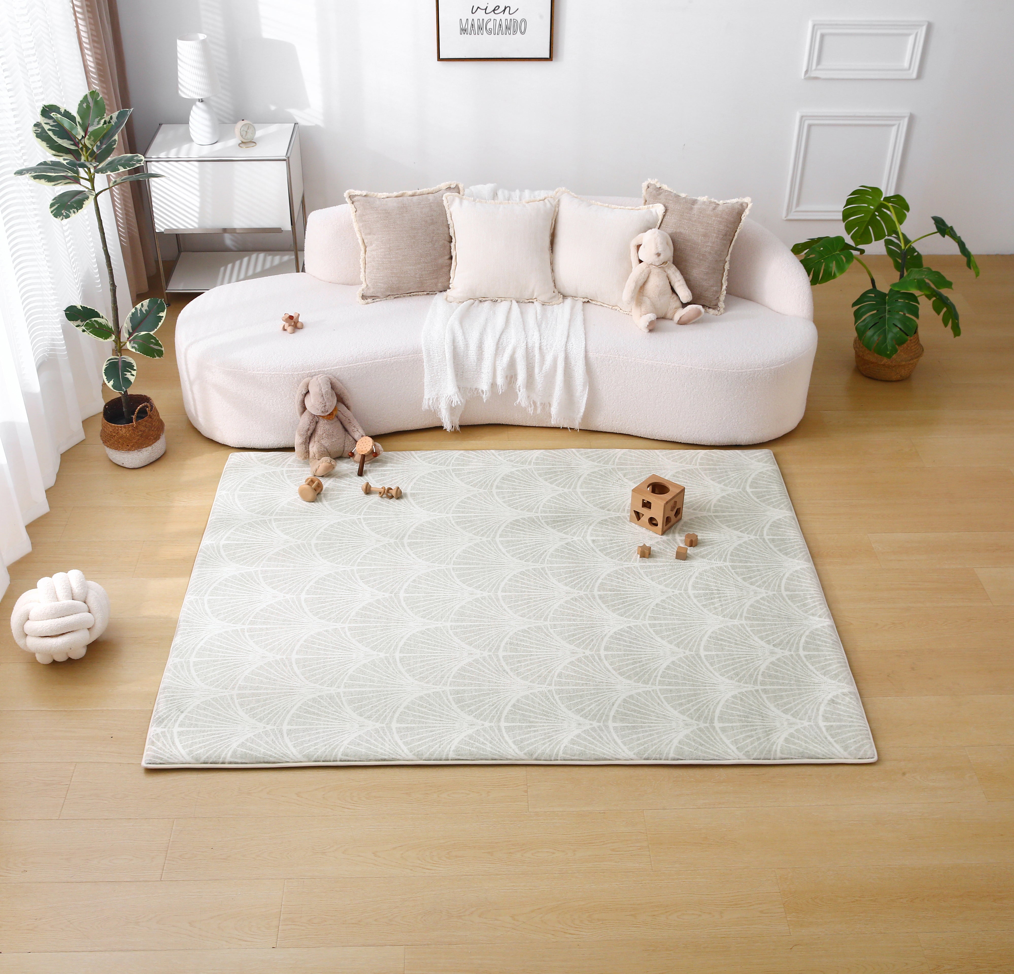 Plush Play Mat - Shell - Sage