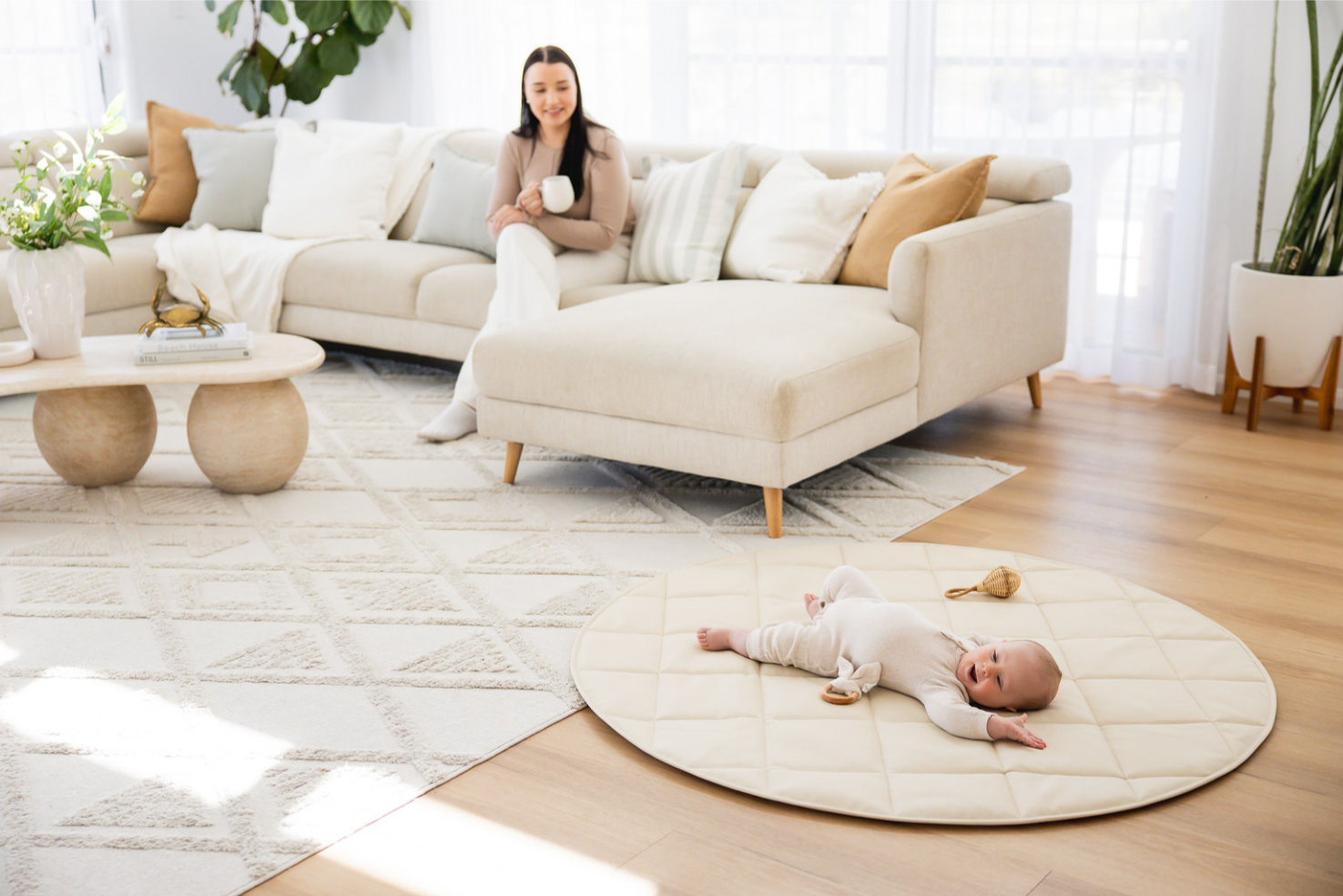 Quilted Play Mat - Ivory