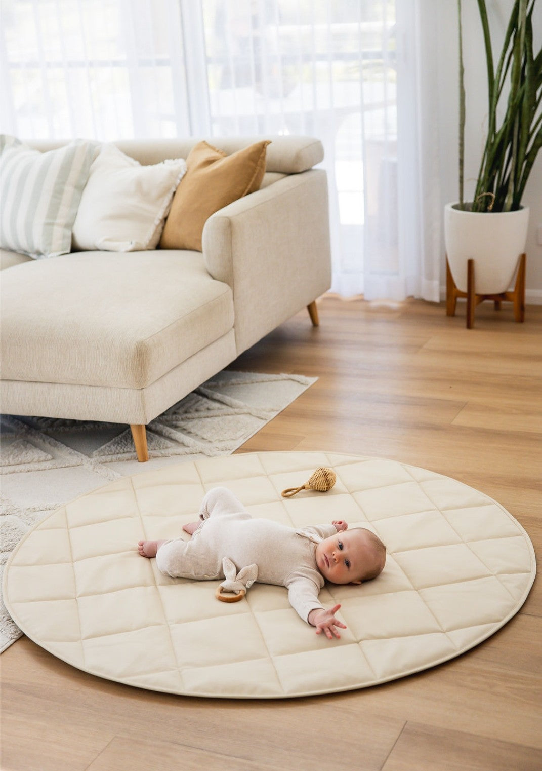 Quilted Play Mat - Ivory