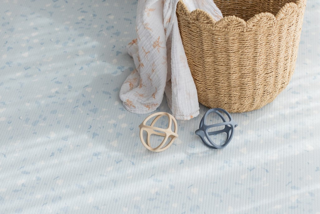 ROUND: Beau Blue Terrazzo / Misty Grey Terrazzo Play Mat