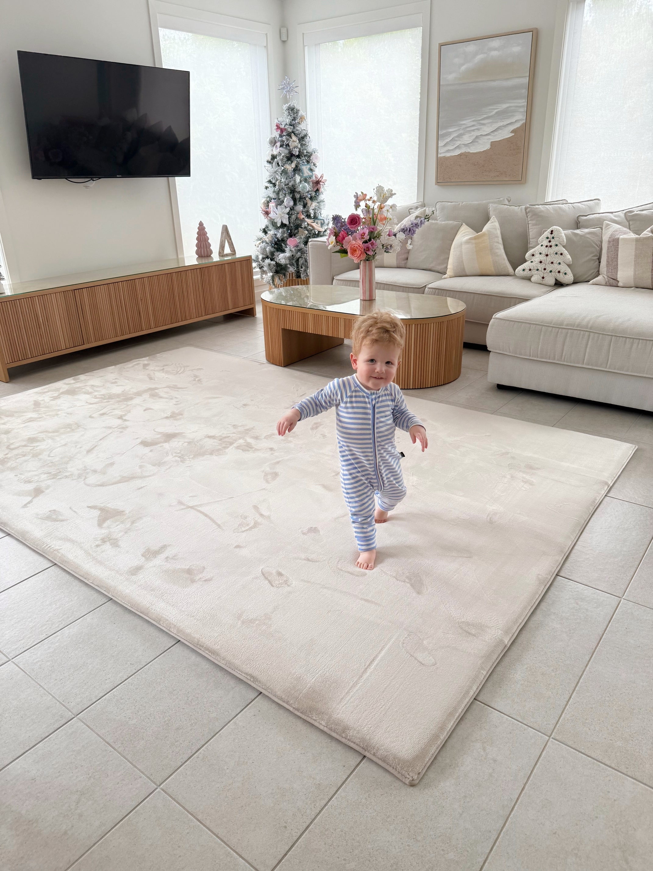 Plush Play Mat – Beige