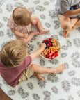 ROUND: Palm Leaf / Grey Stripes Play Mat