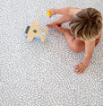 ROUND: Grey Petal / Mint Green Stripes Play Mat
