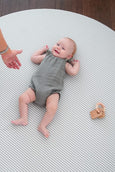 ROUND: Palm Leaf / Grey Stripes Play Mat