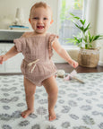 LARGE: Palm Leaf / Grey Stripes Play Mat
