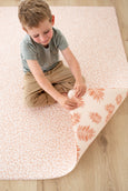 LARGE: Neutral Leopard / Sunset Palm Leaf Play Mat