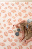 ROUND: Neutral Leopard / Sunset Palm Leaf Play Mat
