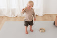 LARGE: Palm Leaf / Grey Stripes Play Mat
