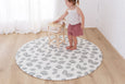 ROUND: Palm Leaf / Grey Stripes Play Mat