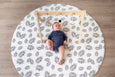 ROUND: Palm Leaf / Grey Stripes Play Mat