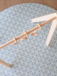 ROUND: Dusty Blue Scallops / Dark Grey Scallops Play Mat
