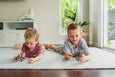 Luxe at Play - Grey Stripes Padded Play Mat