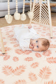 ROUND: Neutral Leopard / Sunset Palm Leaf Play Mat