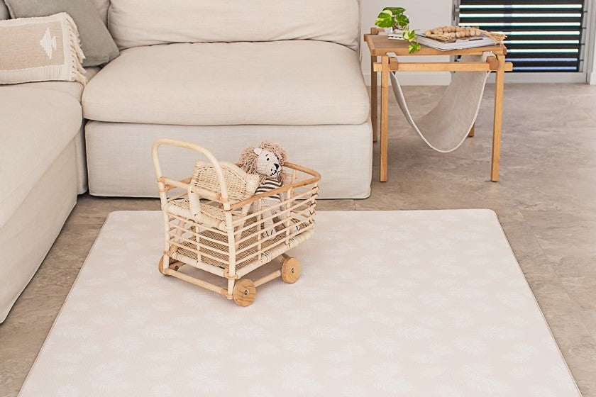 SMALL: Rust Petal / Neutral Palm Leaf Play Mat