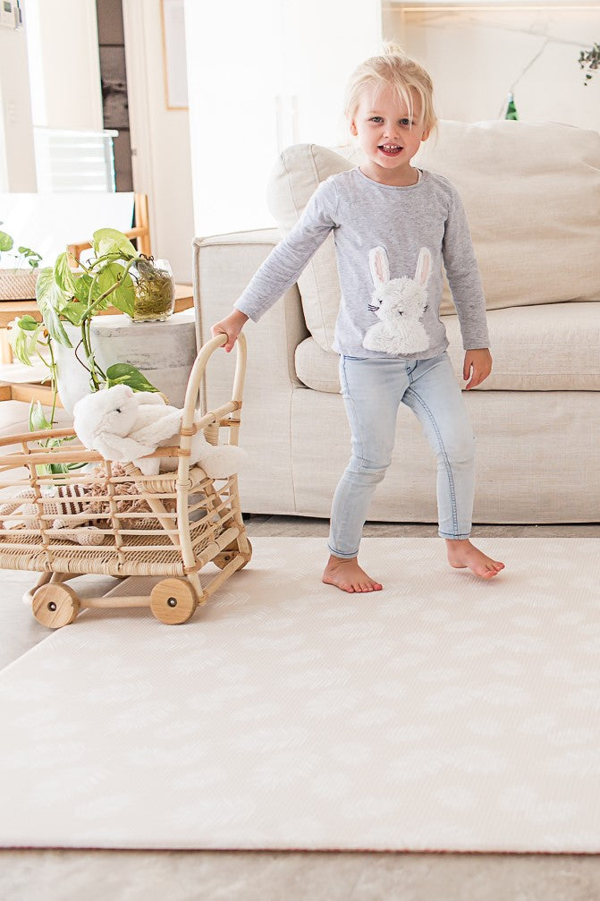 SMALL: Rust Petal / Neutral Palm Leaf Play Mat