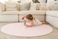 ROUND: Pink Scallops / Neutral Palm Leaf Play Mat