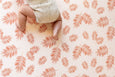 SMALL: Neutral Leopard / Sunset Palm Leaf Play Mat