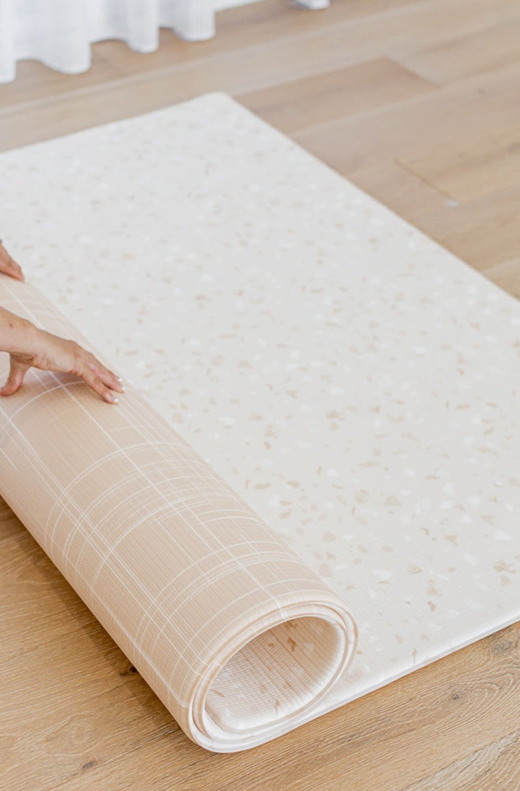 LARGE: Latte Terrazzo / Latte Linen Play Mat