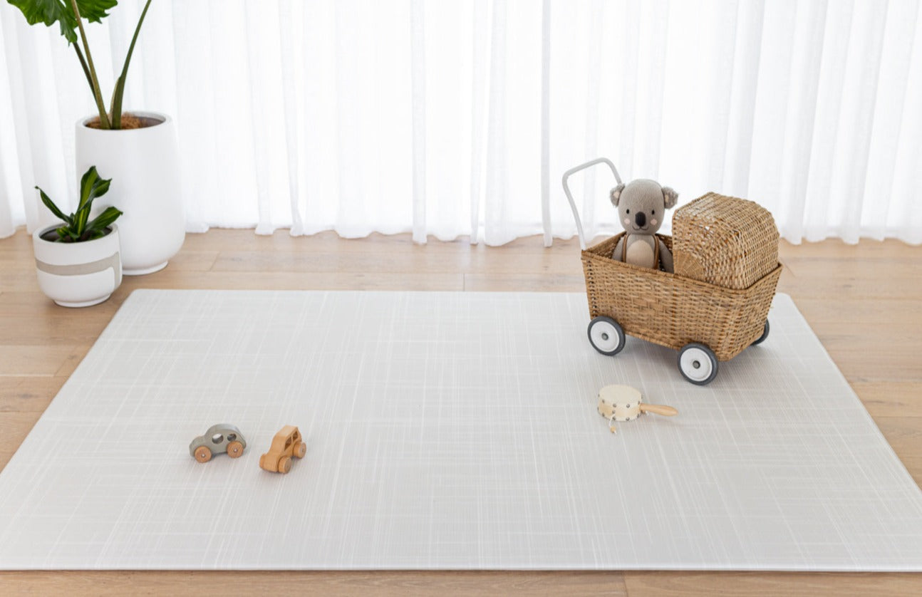 LARGE: Misty Grey Terrazzo / Misty Grey Linen Play Mat