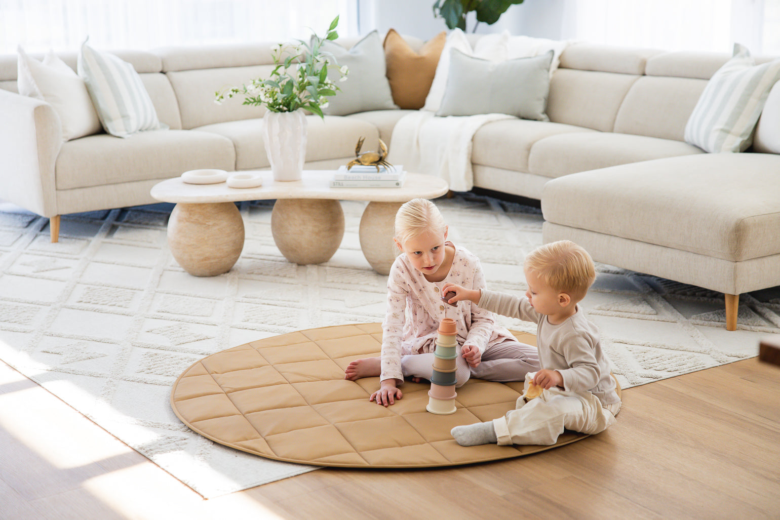 Quilted Play Mat - Tan
