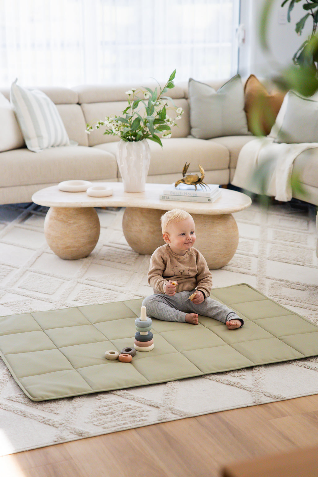 Quilted Play Mat - Sage