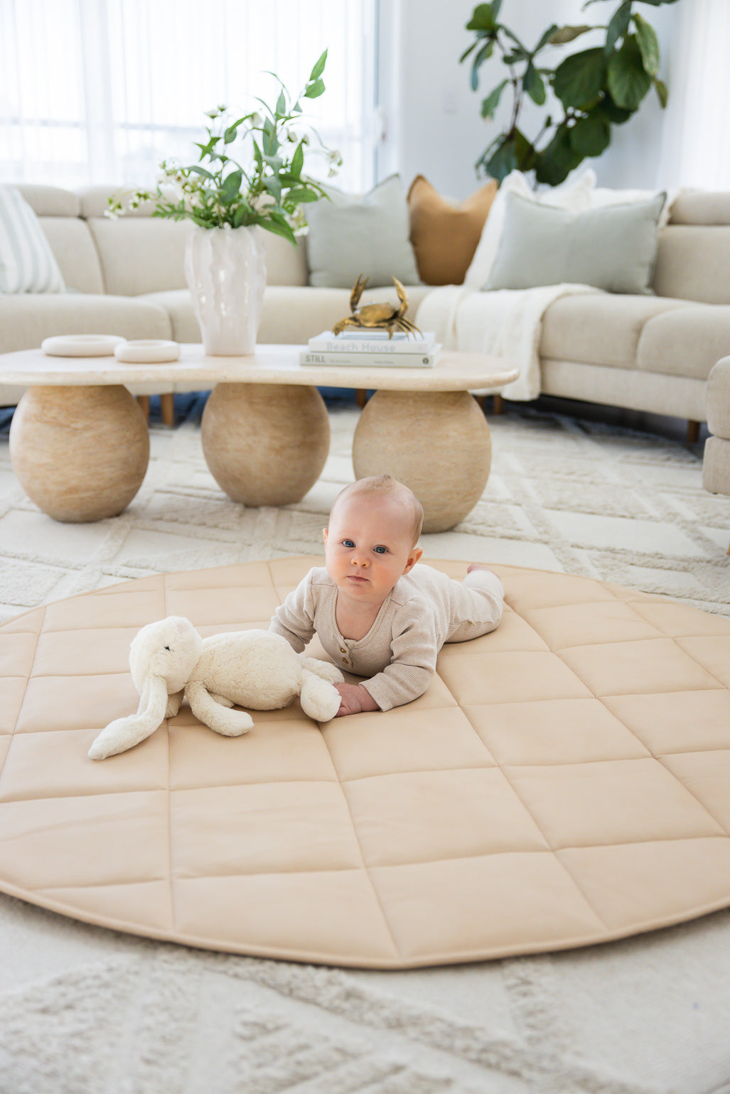 Quilted Play Mat - Latte