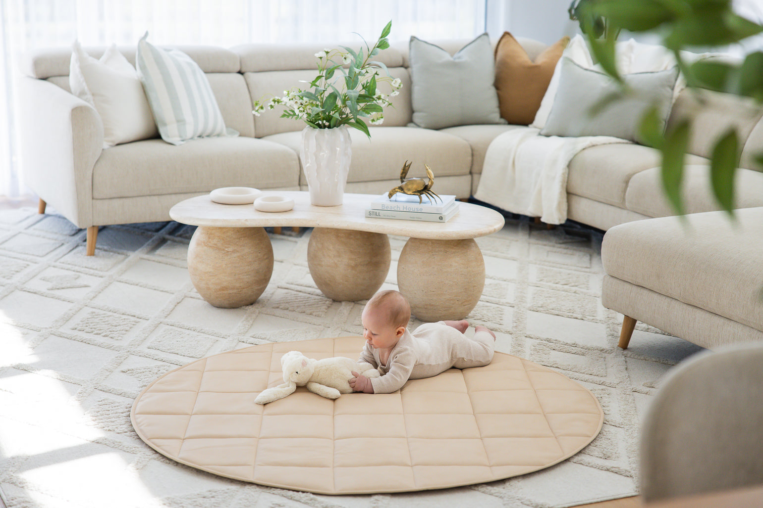 Quilted Play Mat - Latte
