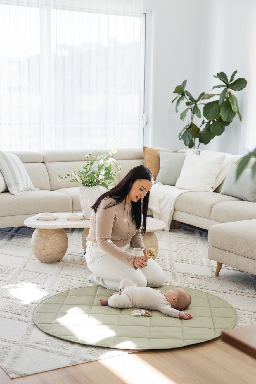 Quilted Play Mat - Sage